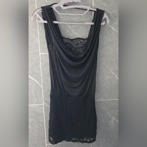 NWOT Women's Frederick's Of Hollywood Black Lace Sleeveless Dress Size XSmall XS